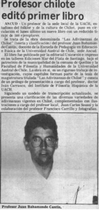 Profesor chilote editó primer libro