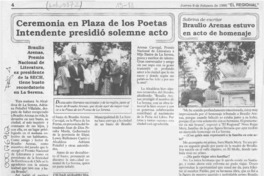 Ceremonia en Plaza de los Poetas Intendente presidió solemne acto  [artículo].