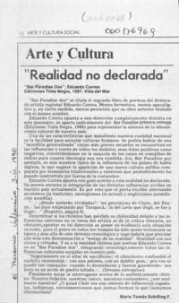"Realidad no declarada"  [artículo] Mario Tomás Schilling F.