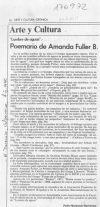 Poemario de Amanda Fuller B.  [artículo] Pedro Mardones Barrientos.