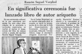 En significativa ceremonia fue lanzado libro de autor ariqueño  [artículo].