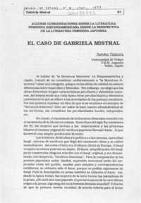 El caso de Gabriela Mistral  [artículo] Satoko Tamura.