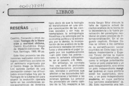 Teología de la liberación y realidad chilena  [artículo] G. Arroyo.
