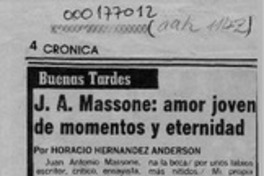 J. A. Massone, amor joven de momentos y eternidad