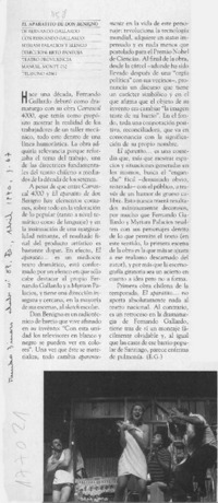 El Aparatito de don Benigno  [artículo] E. G.