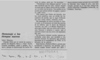 Homenaje a los tiempos nuevos  [artículo] Gonzalo Correa M.