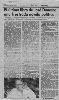 El último libro de José Donoso, una frustrada novela política  [artículo] María Angélica Rivera.