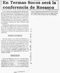 En Termas Socos será la conferencia de Rosasco  [artículo].