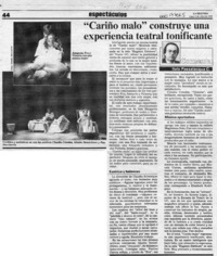 "Cariño malo" construye una experiencia teatral tonificante  [artículo] Italo Passalacqua C.