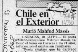 Murió Mahfud Massís  [artículo].