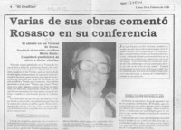 Varias de sus obras comentó Rosasco en su conferencia  [artículo].