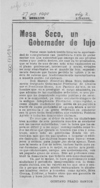 Mesa Seco, un Gobernador de lujo  [artículo] Gustavo Prado Santos.