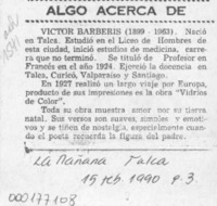 Algo acerca de Víctor Barberis  [artículo].