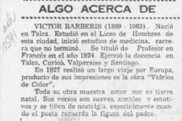 Algo acerca de Víctor Barberis  [artículo].