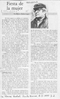 Fiesta de la mujer  [artículo] Marino Muñoz Lagos.