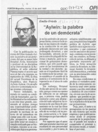 "Aylwin, la palabra de un demócrata"  [artículo] Emilio Oviedo.