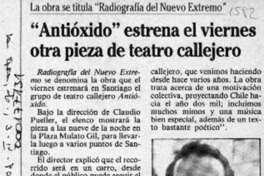 "Antióxido" estrena el viernes otra pieza de teatro callejero  [artículo].