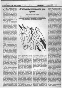 Brunner, la renovación que ignora  [artículo] Antonio Cortés Terzi.