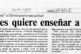 Eugenia Neves quiere enseñar a leer  [artículo].