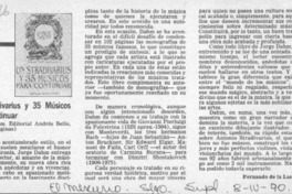 Un Stradivarius y 35 músicos para continuar  [artículo] Fernando de la Lastra.