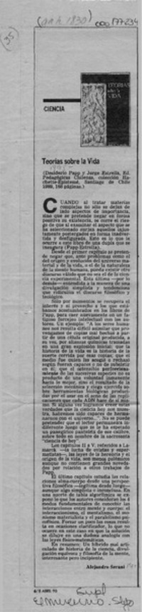 Teorías sobre la vida