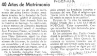 40 años de matrimonio  [artículo].