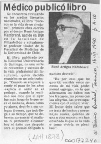 Médico publicó libro  [artículo].