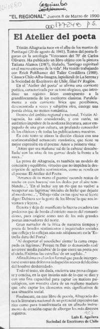 El atelier del poeta  [artículo] Luis E. Aguilera.