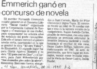 Emmerich ganó en concurso de novela