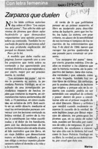 Zarpazos que duelen  [artículo] Marina.