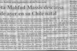 Poeta Mahfud Massis descansa desde ayer en su Chile natal  [artículo].