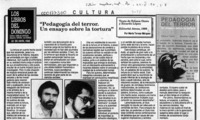 "Pedagogía del terror, un ensayo la sobre tortura"  [artículo] María Teresa Márquez.