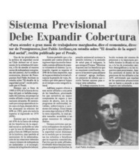 Sistema previsional debe expandir cobertura  [artículo].