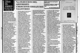 "La elección del Arzobispo Crescente Errázuriz Valdivieso"  [artículo] Fidel Araneda Bravo.