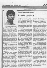 Pido la palabra  [artículo] Juan Queupuán Huaiquil.