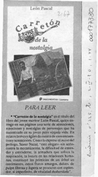 "Carretón de la nostalgia"  [artículo].
