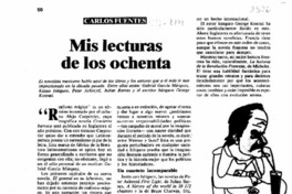 Mis lecturas de los ochenta  [artículo] Carlos Fuentes.