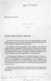 Enrique Molina, filósofo y educador  [artículo] Jorge Salgado Sanhueza.