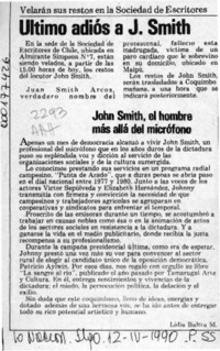 Ultimo adiós a J. Smith  [artículo] Lidia Baltra M.