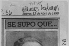 Se supo que --  [artículo].