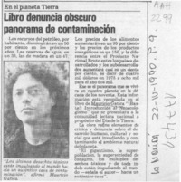 Libro denuncia obscuro panorama de contaminación  [artículo].
