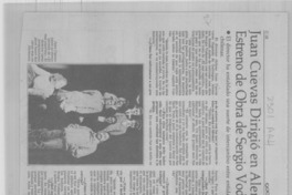 Juan Cuevas dirigió en Alemania estreno de obra de Sergio Vodanovic