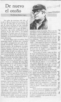 De nuevo el otoño  [artículo] Marino Muñoz Lagos.