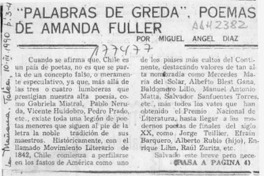 "Palabras de greda", poemas de Amanda Fuller  [artículo] Miguel Angel Díaz.