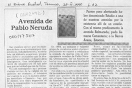 Avenida de Pablo Neruda  [artículo].