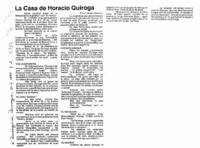 La casa de Horacio Quiroga  [artículo] J. Alberto Galeano.