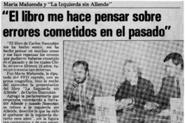 "El Libro me hace pensar sobre errores cometidos en el pasado"