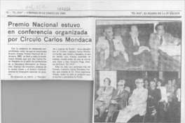 Premio Nacional estuvo en conferencia organizada por Círculo Carlos Mondaca  [artículo].