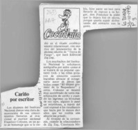 Cariño por escritor  [artículo].