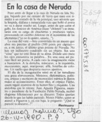 En la casa de Neruda  [artículo] Mentessana.